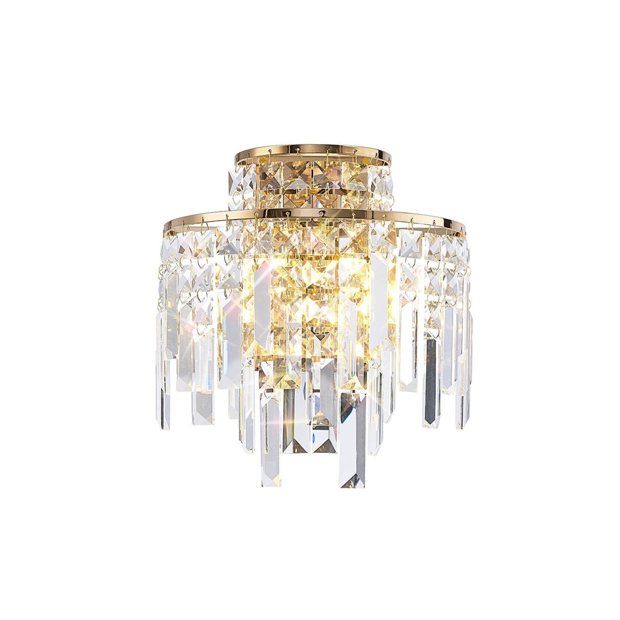 Maddison 2 Light Crystal Wall Light - French Gold