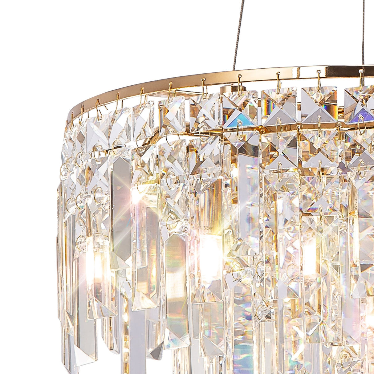 Maddison 42cm Round 6 Light Crystal Chandelier - French Gold