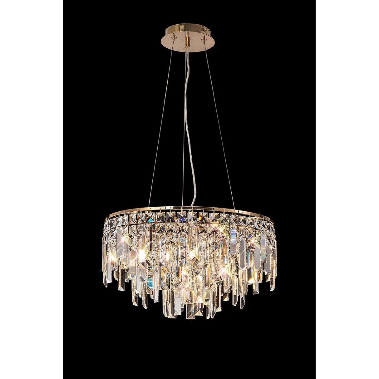 Maddison 42cm Round 6 Light Crystal Chandelier - French Gold