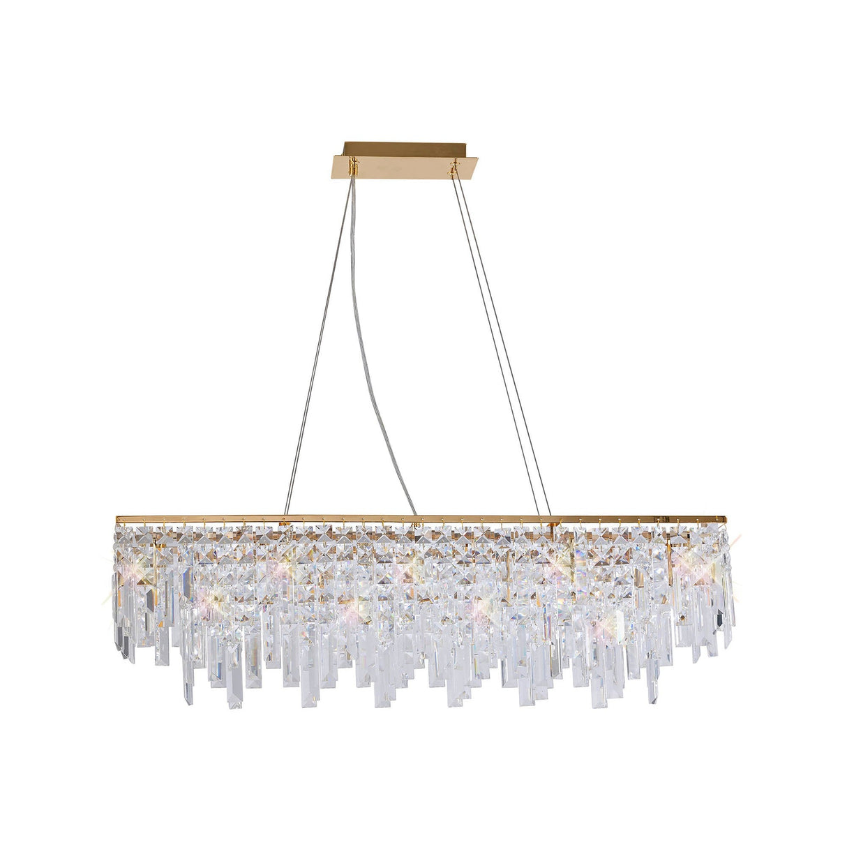 Maddison 6 Light Crystal Linear Suspension Light - Gold