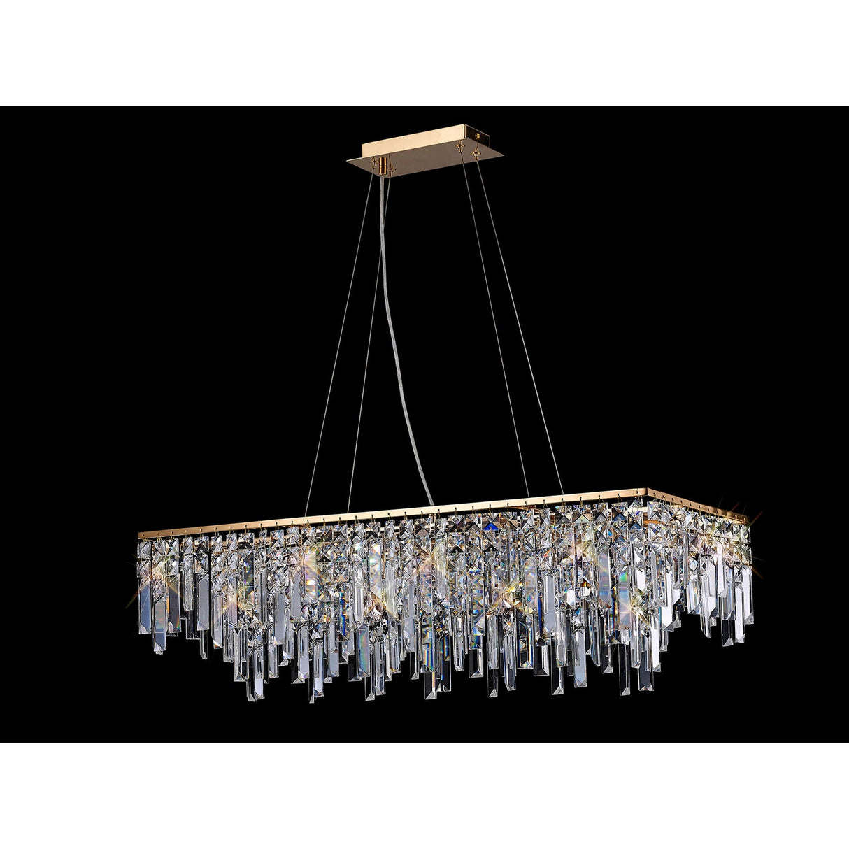 Maddison 6 Light Crystal Linear Suspension Light - Gold
