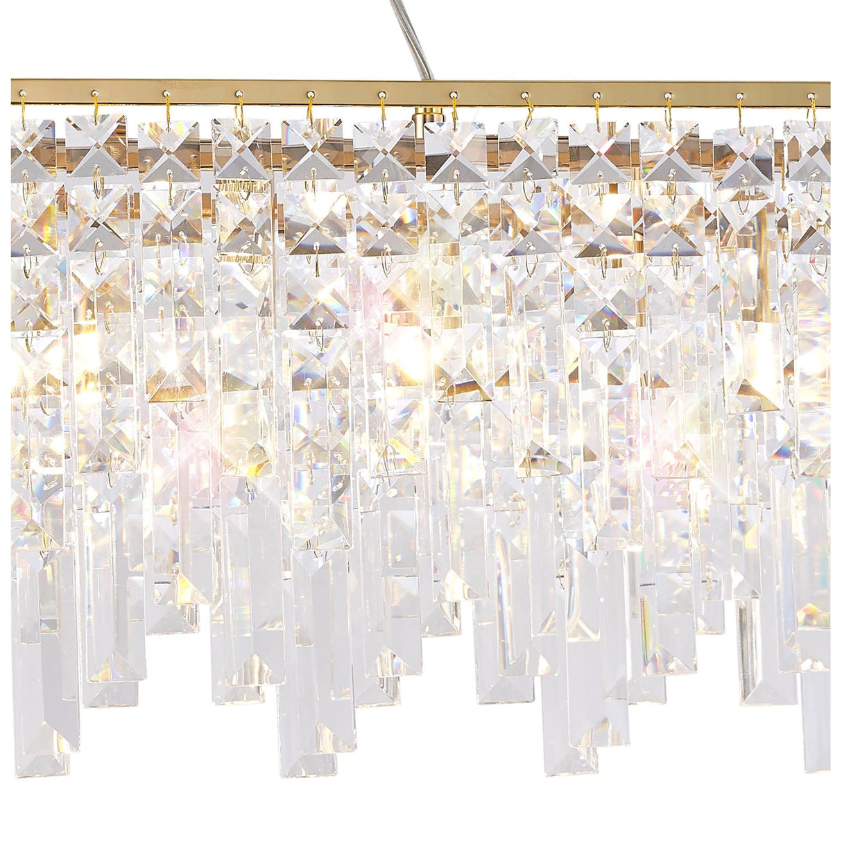 Maddison 6 Light Crystal Linear Suspension Light - Gold