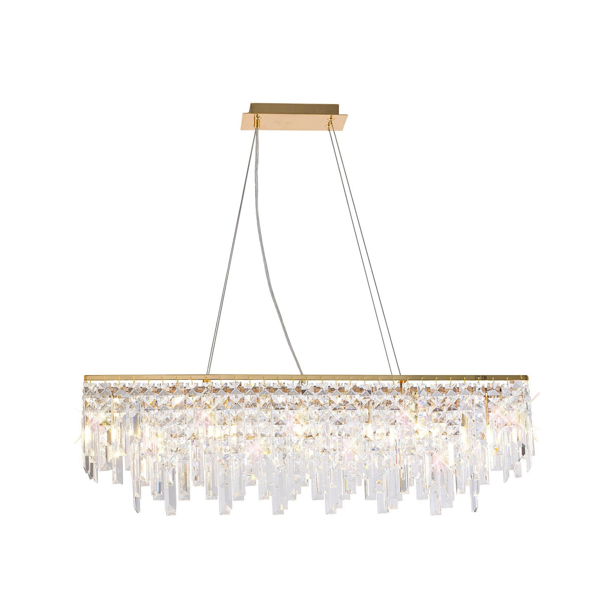 Maddison 6 Light Crystal Linear Suspension Light - Gold