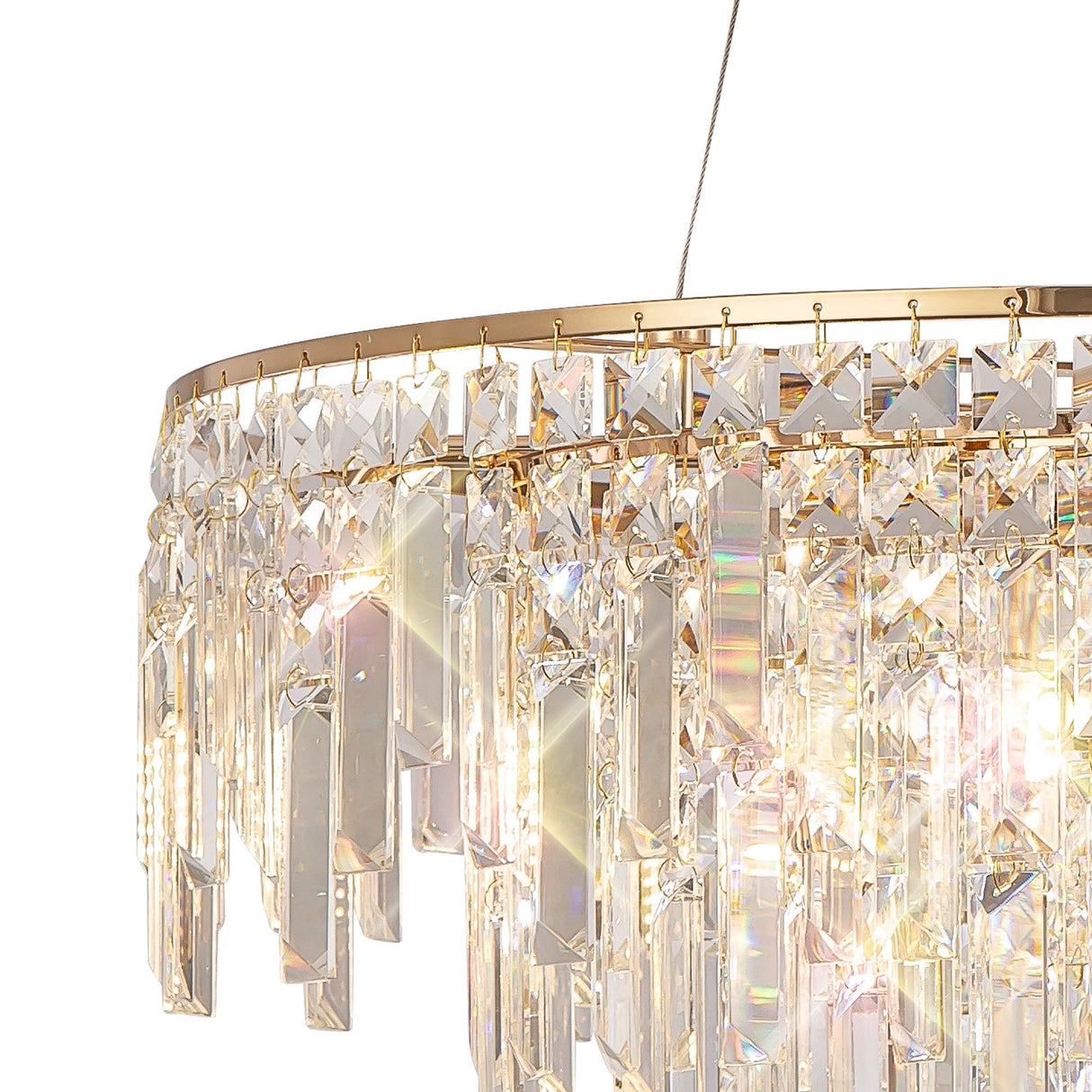 Maddison 60cm Round 8 Light Crystal Chandelier - French Gold