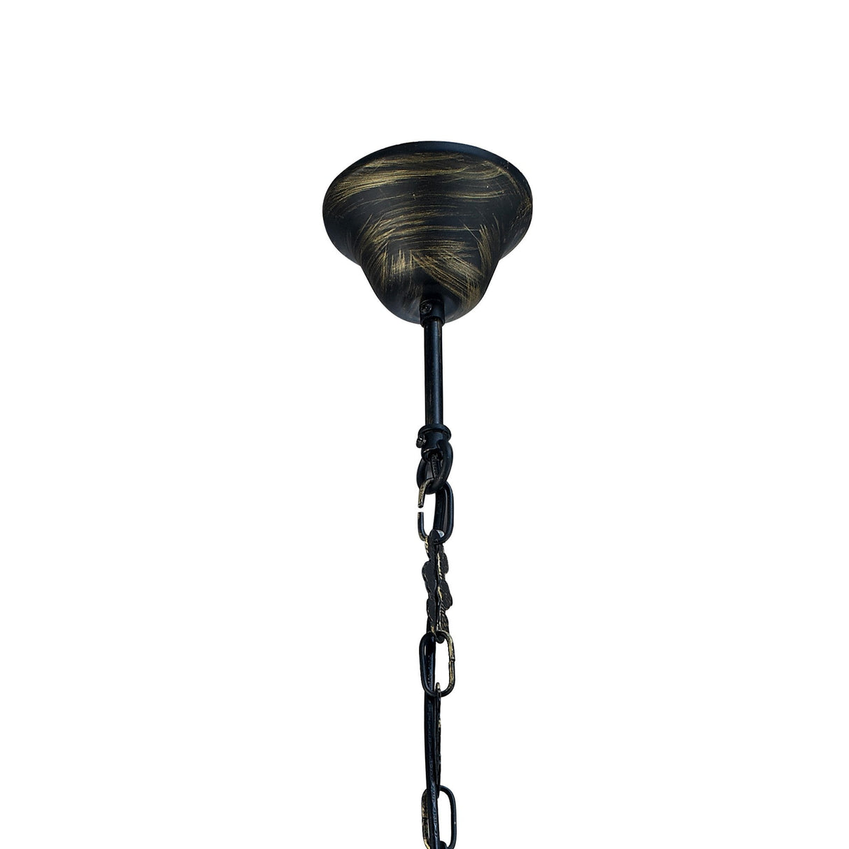Malcolm 46cm 4 Light Glass Chandelier - Black & Gold