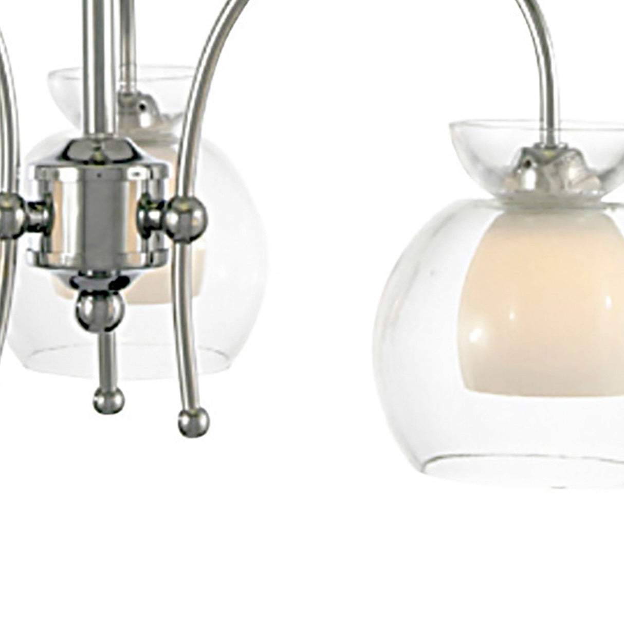 Malvina 36cm 3 Light Glass Chandelier/Semi Flush - Polished Chrome