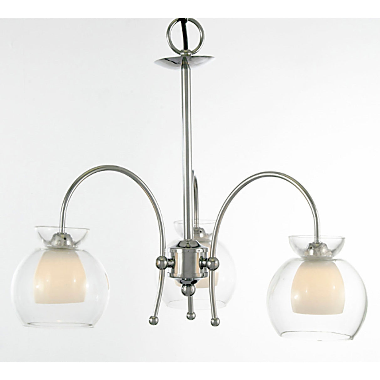 Malvina 36cm 3 Light Glass Chandelier/Semi Flush - Polished Chrome