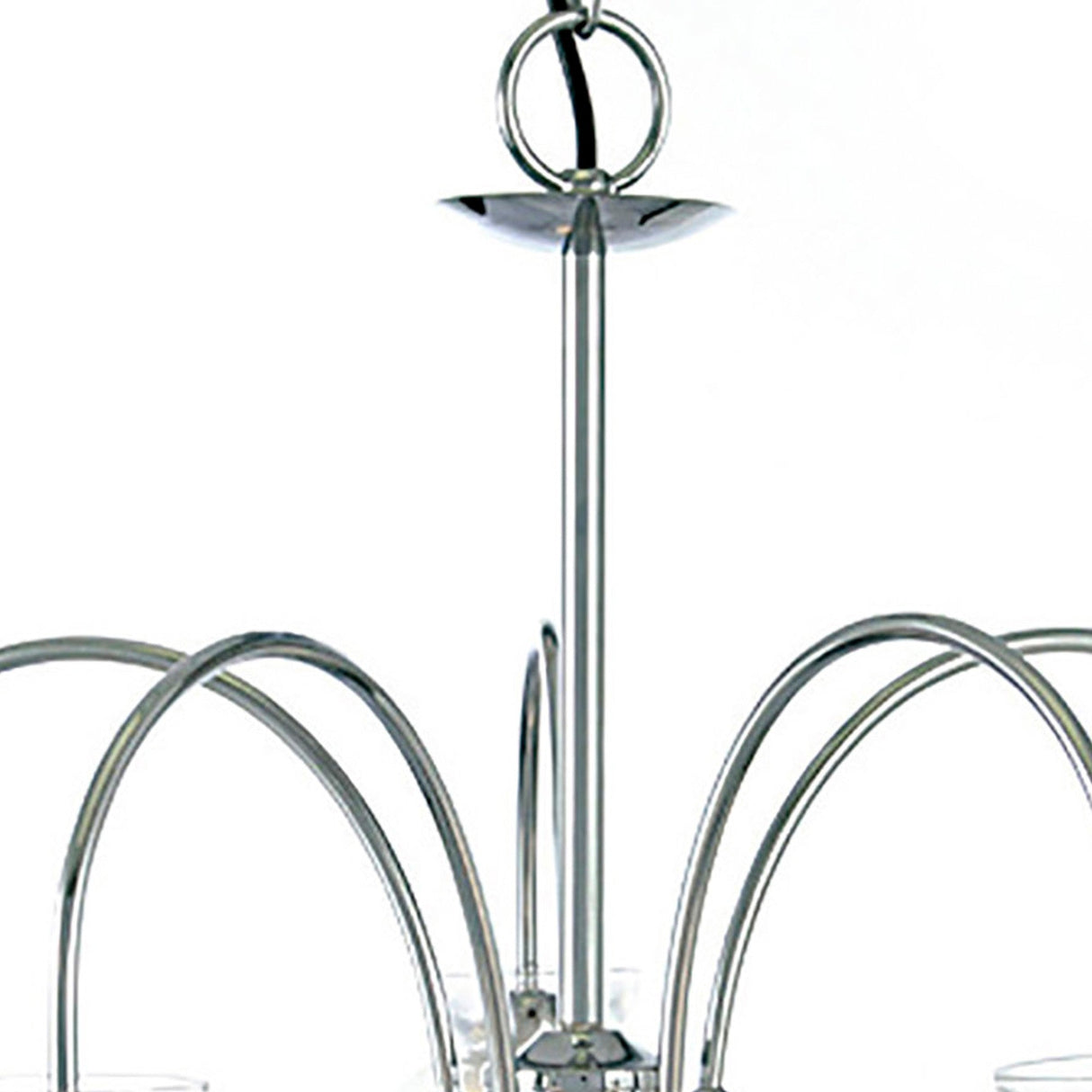 Malvina 64cm 5 Light Glass Chandelier/Semi Flush - Polished Chrome