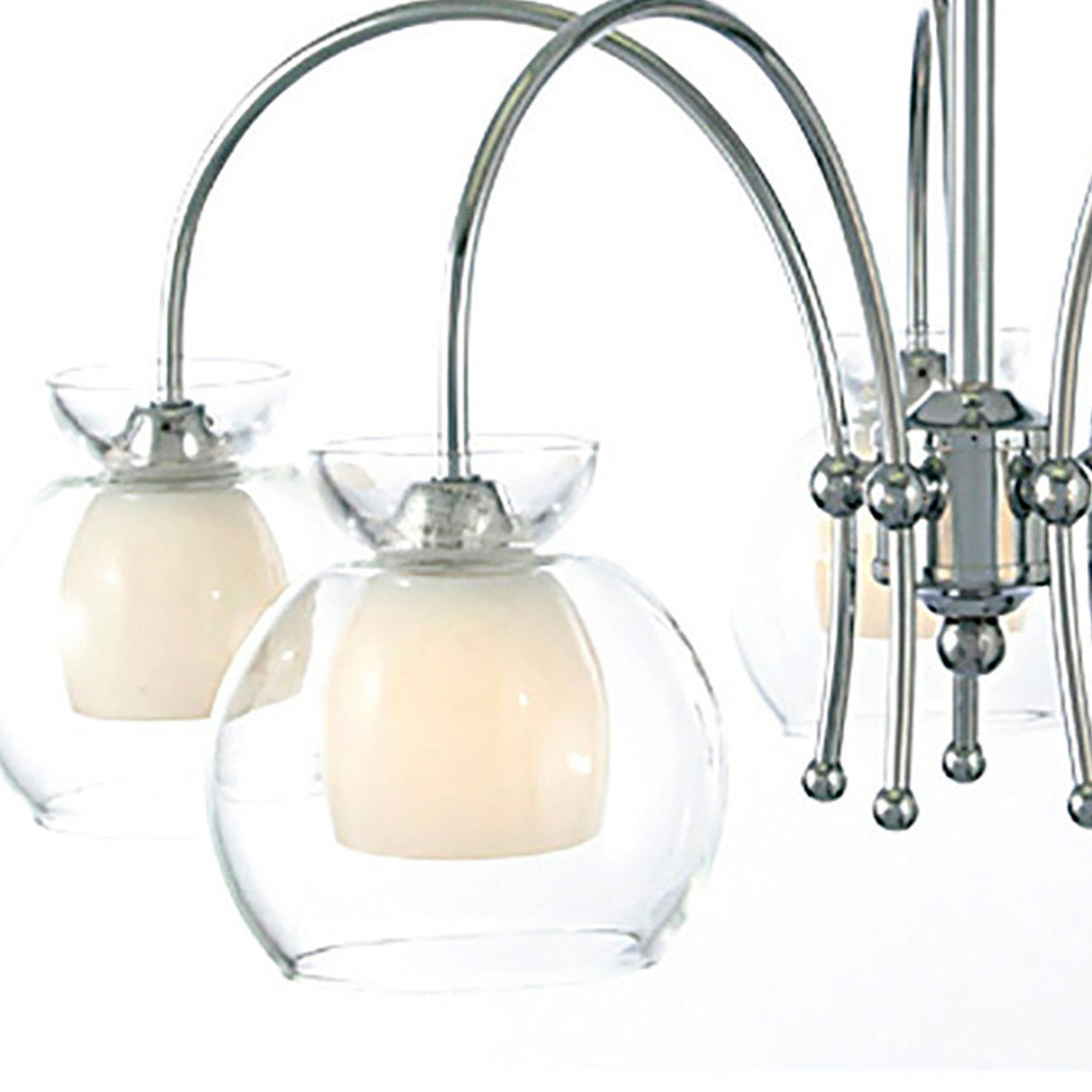 Malvina 64cm 5 Light Glass Chandelier/Semi Flush - Polished Chrome