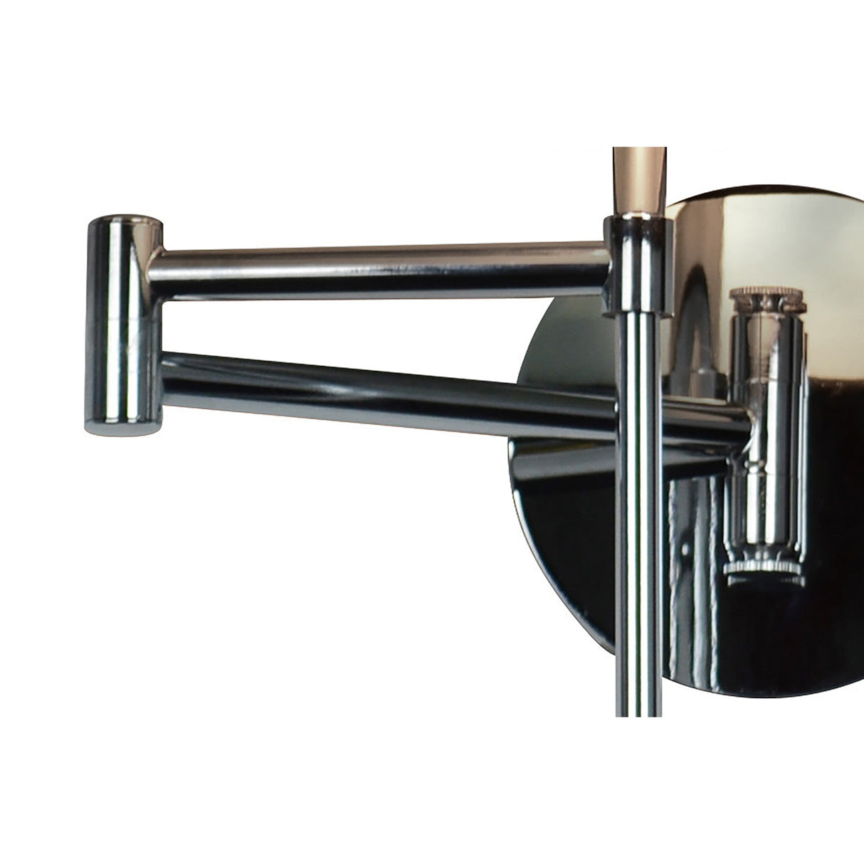 Manhattan 1 Light Swing Arm Wall Light - Chrome With Black Shade
