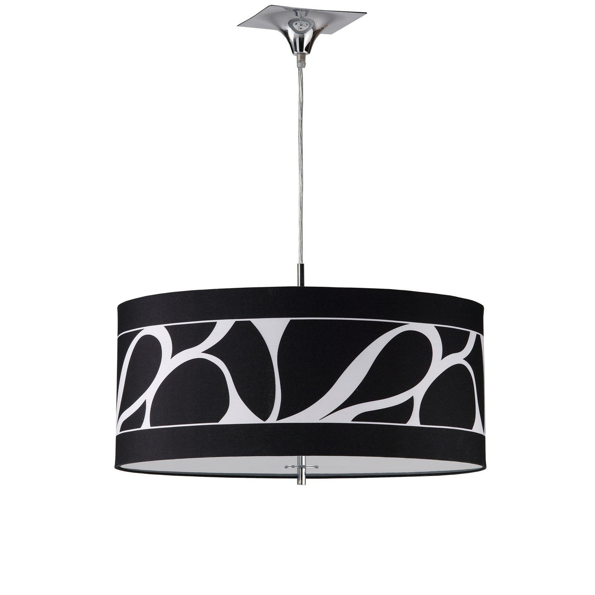Manhattan Large 3 Light Pendant Light – Polished Chrome With Black Shade