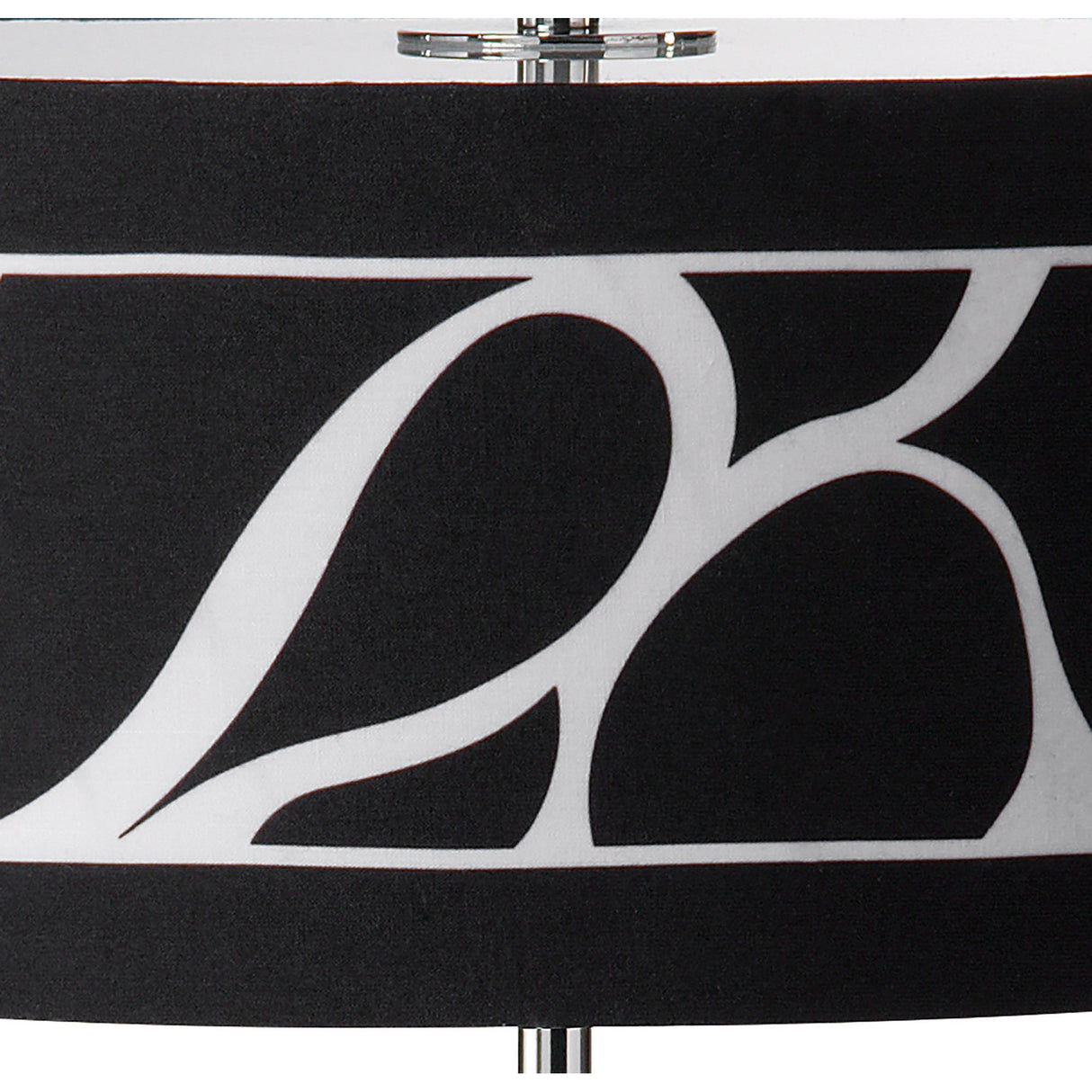 Manhattan 2 Light Frosted Glass Table Lamp - Chrome With Black Shade