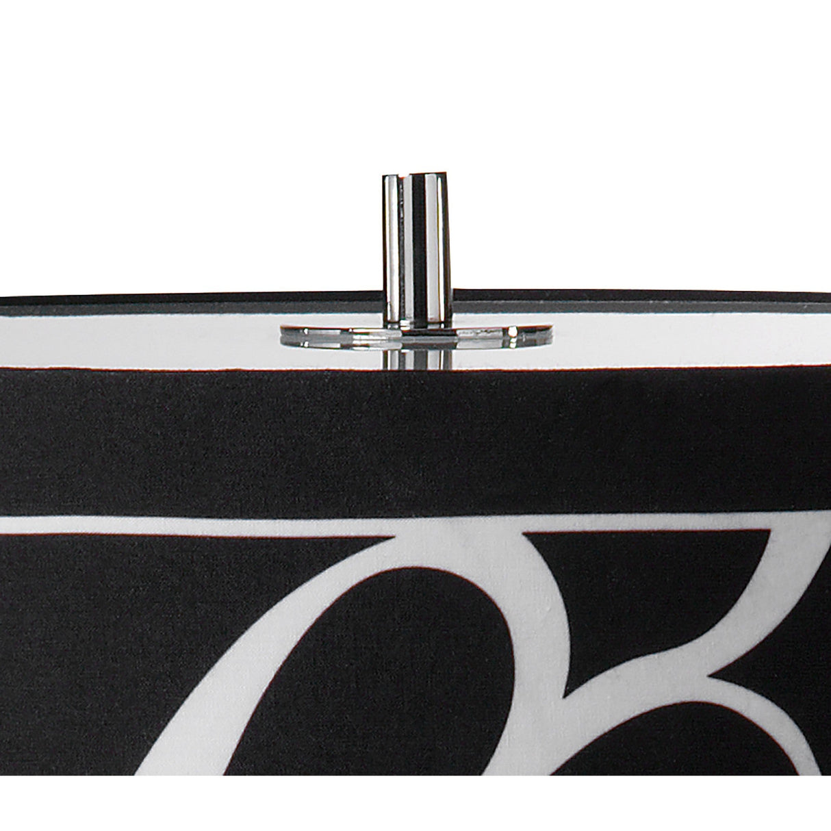 Manhattan 2 Light Frosted Glass Table Lamp - Chrome With Black Shade