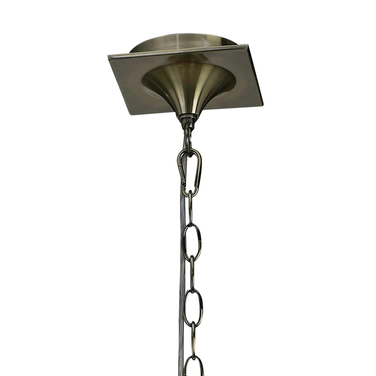 Mara 64cm 3 Light Chandelier - Antique Brass With White Shades