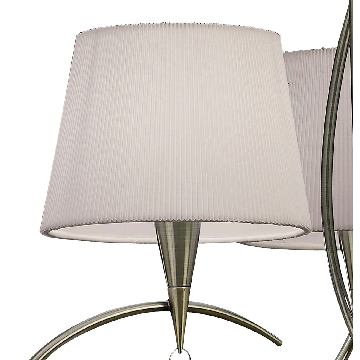 Mara 64cm 3 Light Chandelier - Antique Brass With White Shades