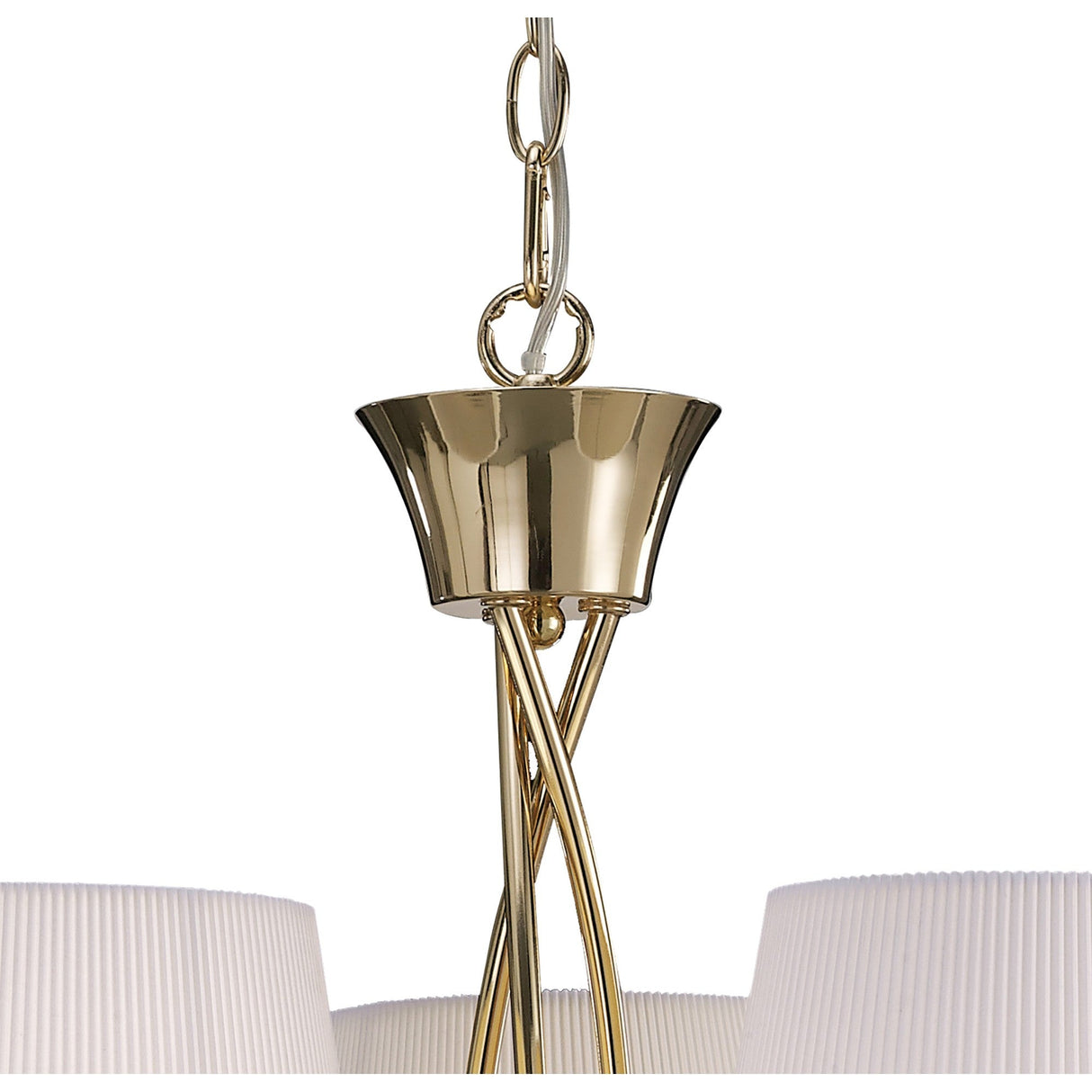 Mara 64cm 3 Light Chandelier - French Gold With White Shades