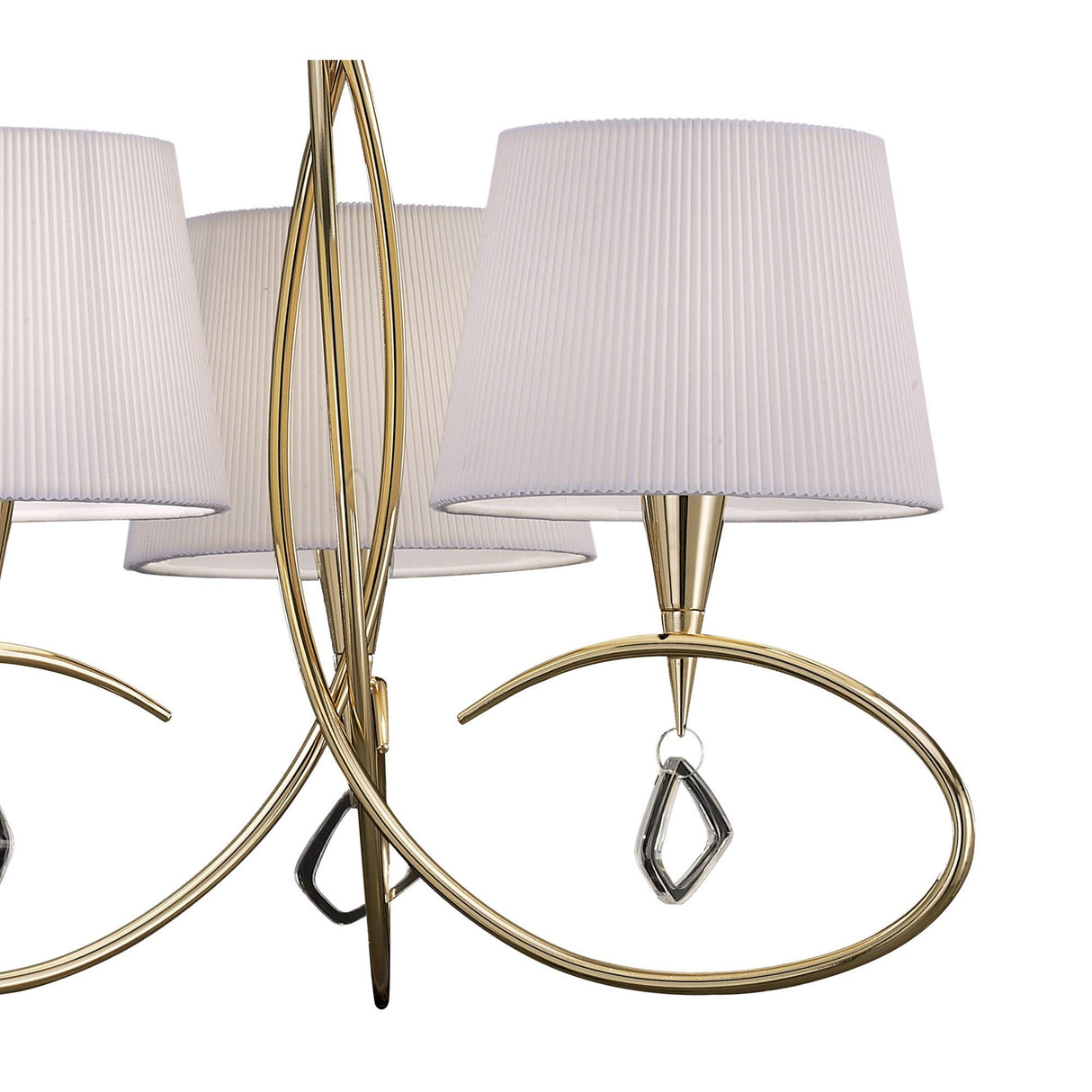 Mara 64cm 3 Light Chandelier - French Gold With White Shades