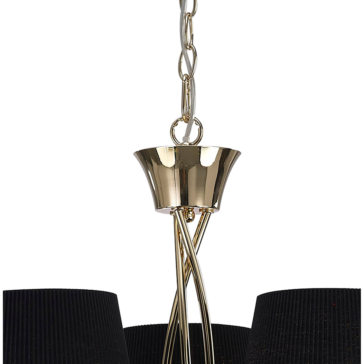 Mara 64cm 3 Light Chandelier - French Gold With Black Shades