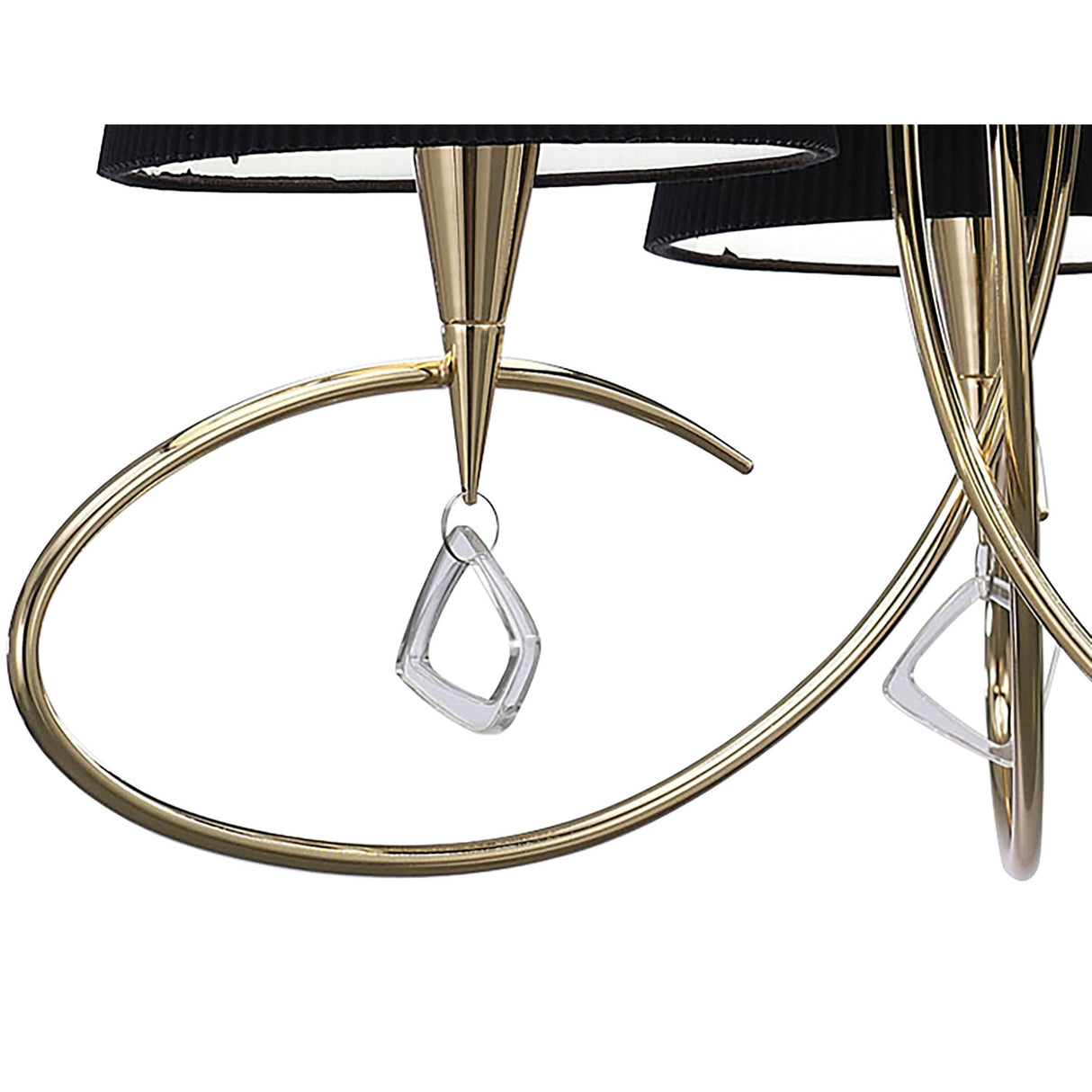 Mara 64cm 3 Light Chandelier - French Gold With Black Shades