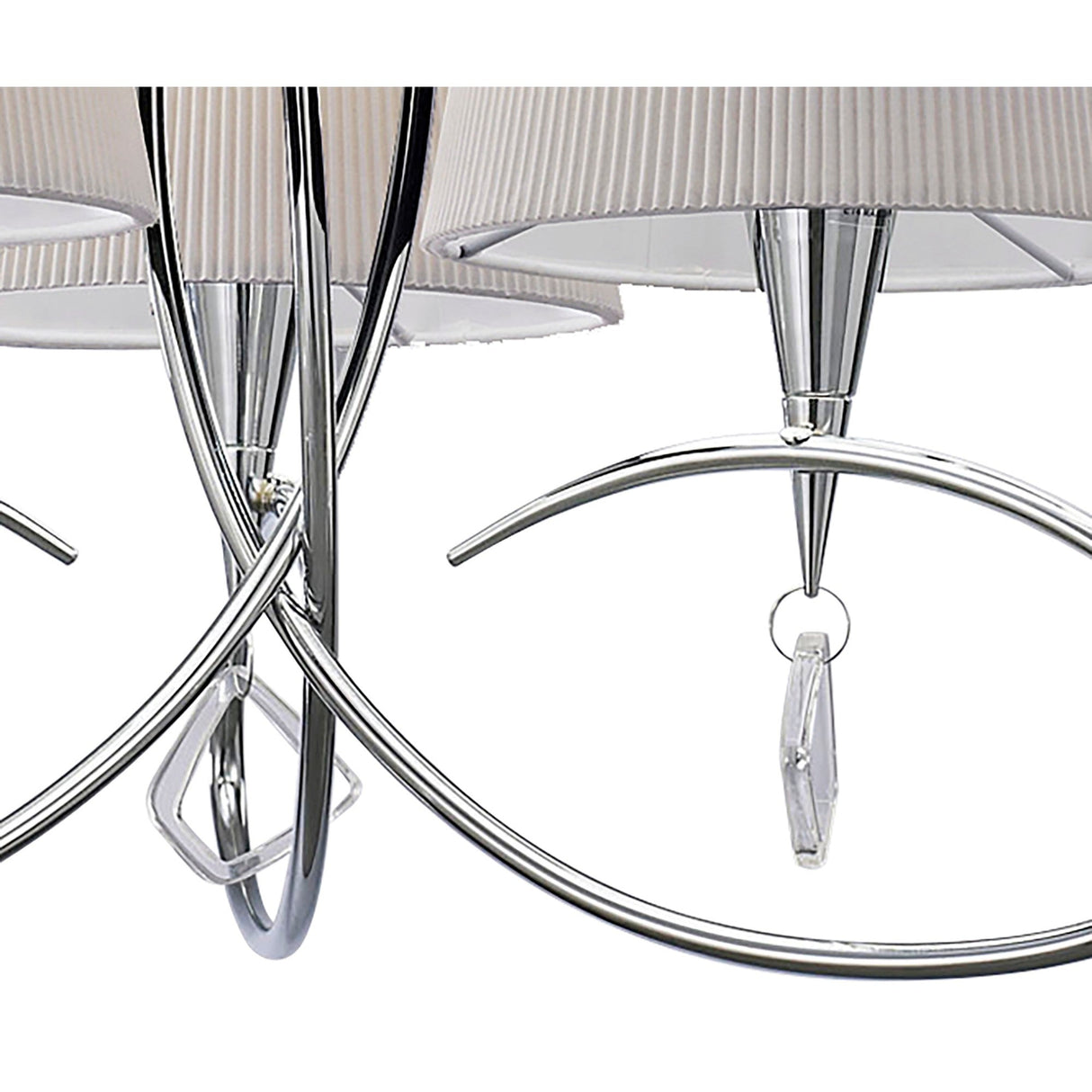 Mara 64cm 3 Light Chandelier - Polished Chrome With White Shades