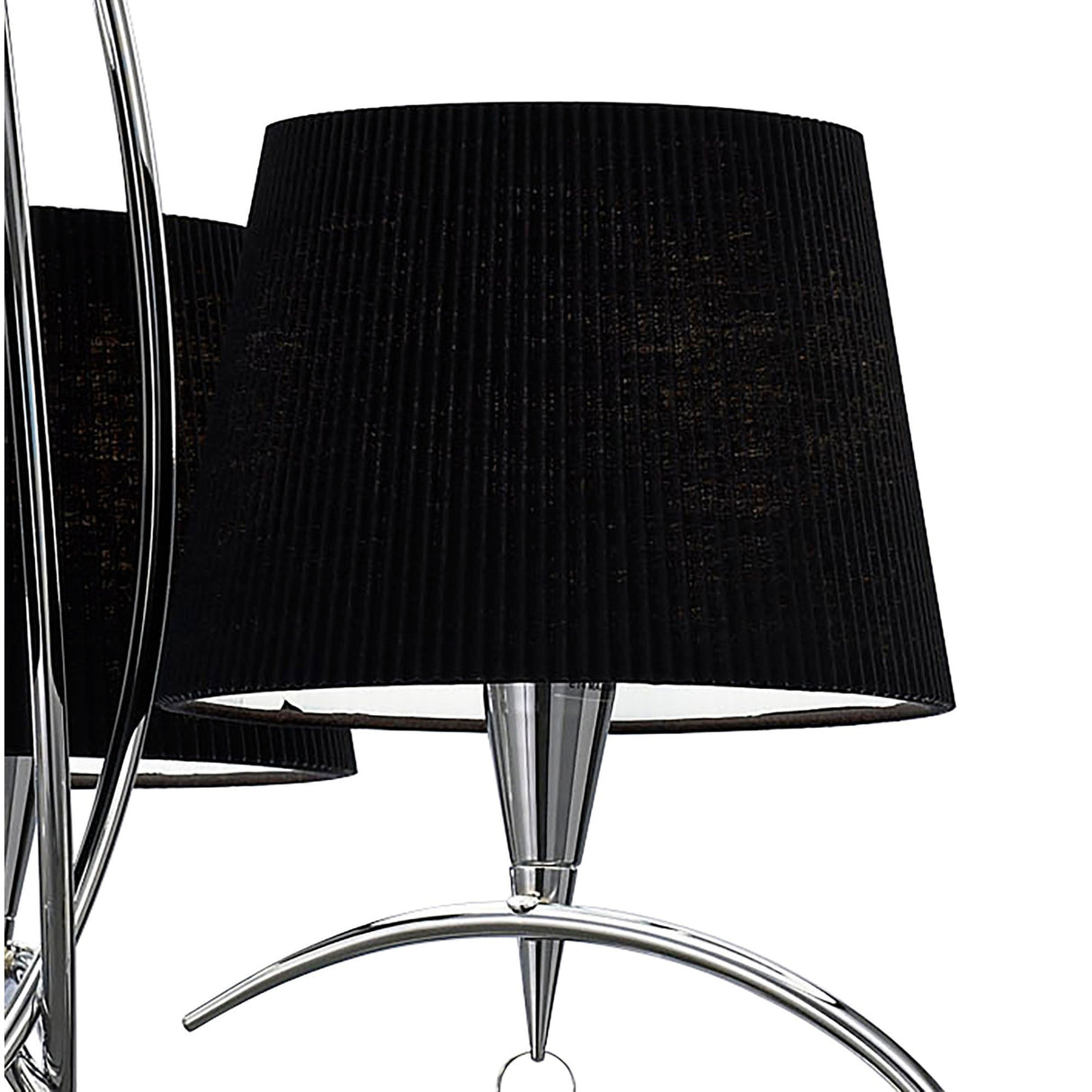 Mara 64cm 3 Light Chandelier - Polished Chrome With Black Shades