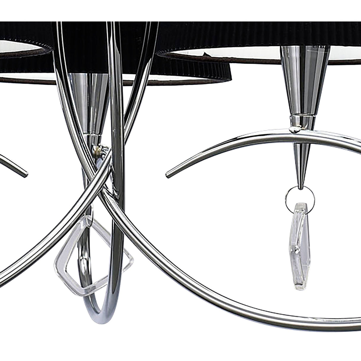 Mara 64cm 3 Light Chandelier - Polished Chrome With Black Shades