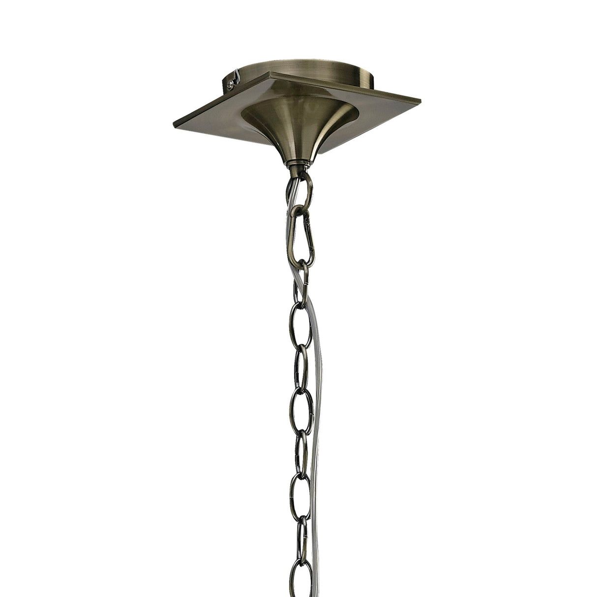 Mara 78cm 5 Light Chandelier - Antique Brass With White Shades