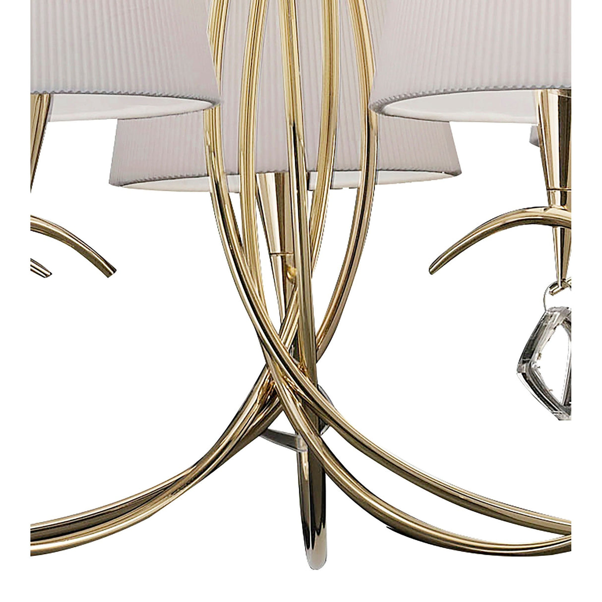 Mara 78cm 5 Light Chandelier - French Gold With White Shades