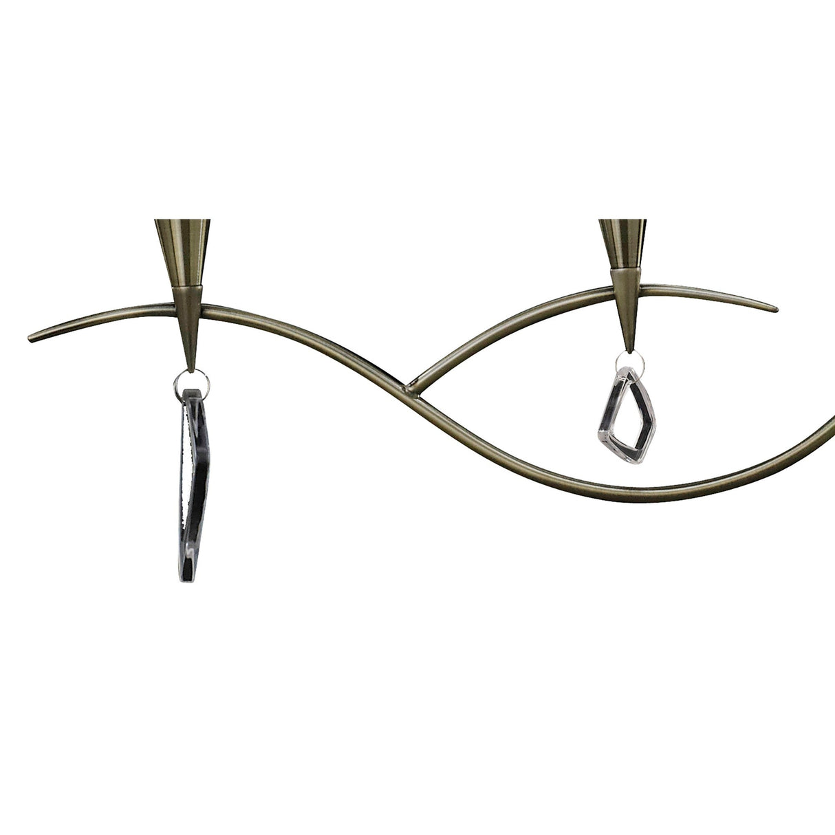 Mara 2 Arm 4 Light Chandelier - Antique Brass With White Shades