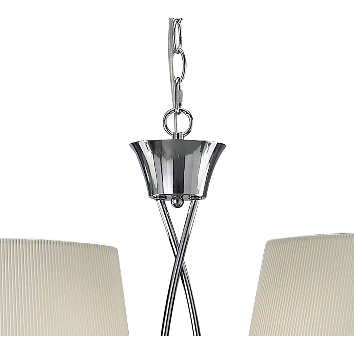Mara 2 Arm 4 Light Chandelier - Polished Chrome With White Shades