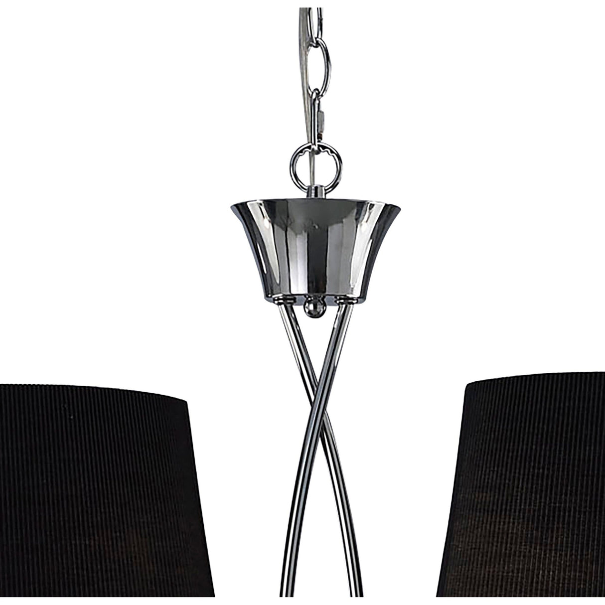 Mara 2 Arm 4 Light Chandelier - Polished Chrome With Black Shades