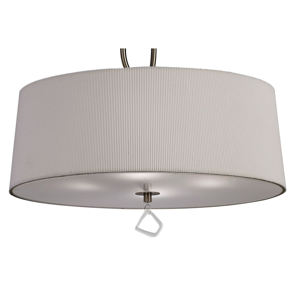 Mara 4 Light Pendant Light – Antique Brass With Ivory White Shade