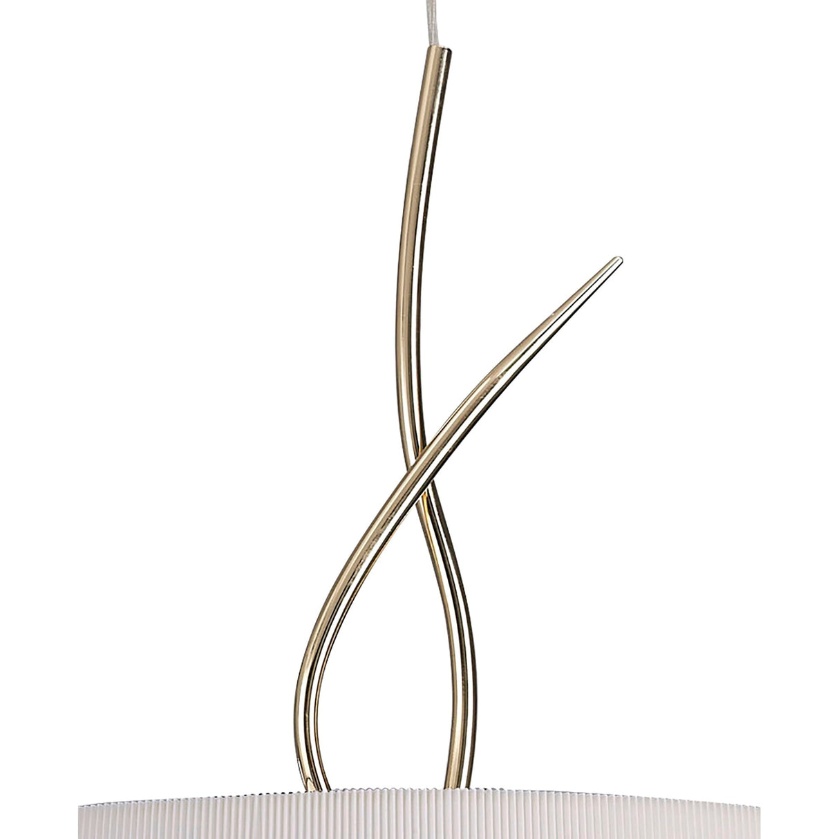 Mara 4 Light Pendant Light – French Gold With Ivory White Shade