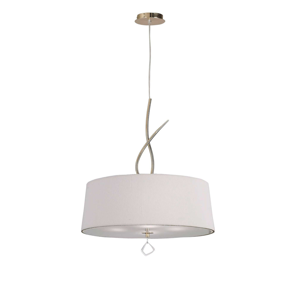Mara 4 Light Pendant Light – French Gold With Ivory White Shade