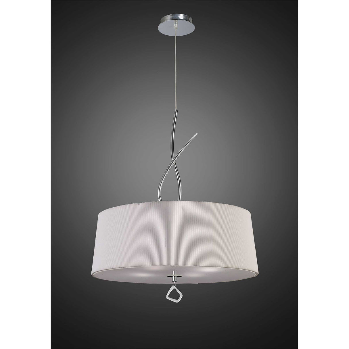 Mara 4 Light Pendant Light – Polished Chrome With Ivory White Shade