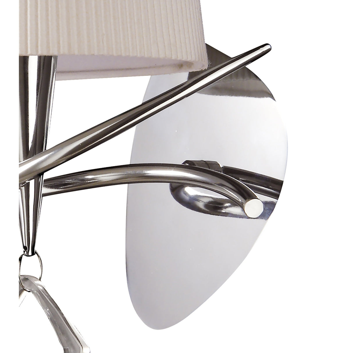 Mara 1 Light Wall Light With Switch - Chrome With Ivory White Shade