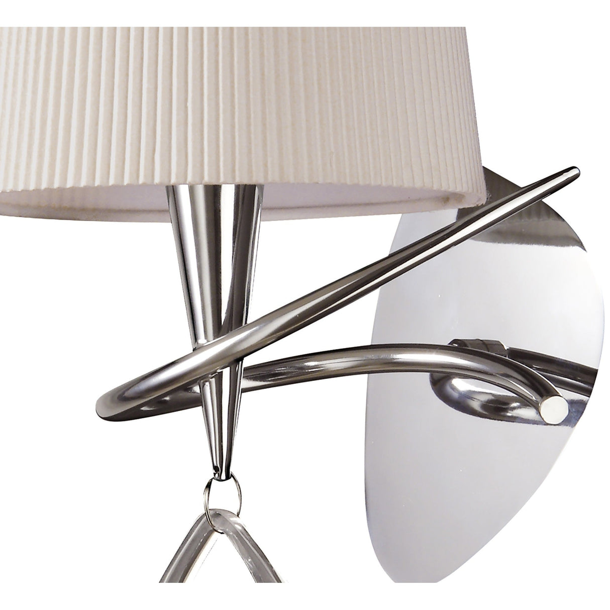 Mara 1 Light Wall Light With Switch - Chrome With Ivory White Shade