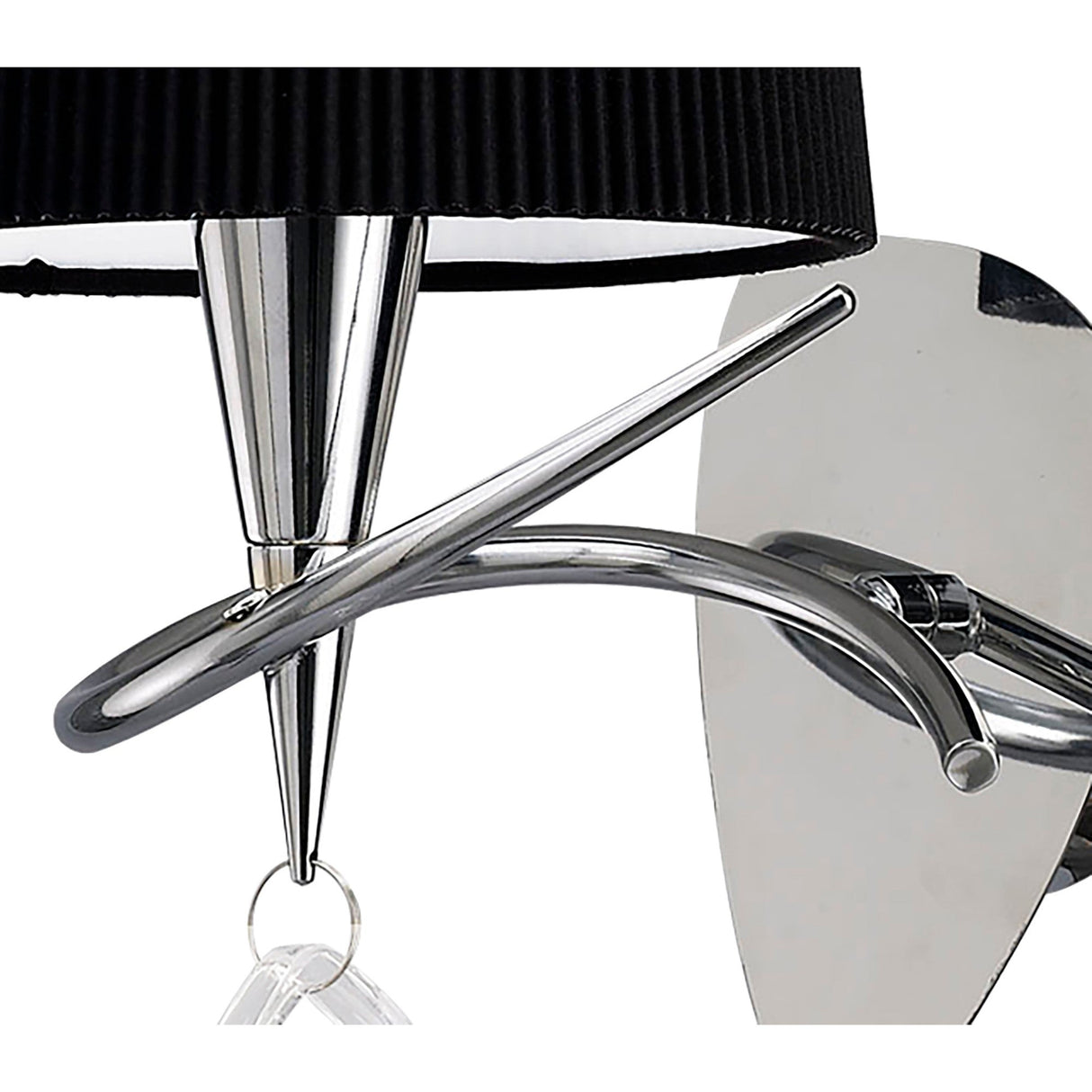 Mara 1 Light Wall Light With Switch - Chrome With Black Shade