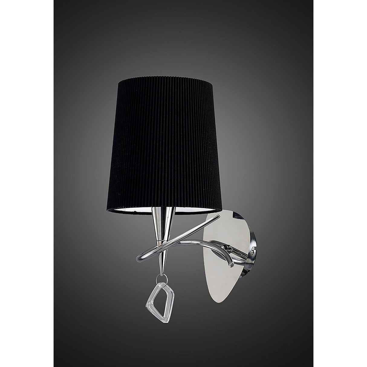 Mara 1 Light Wall Light With Switch - Chrome With Black Shade
