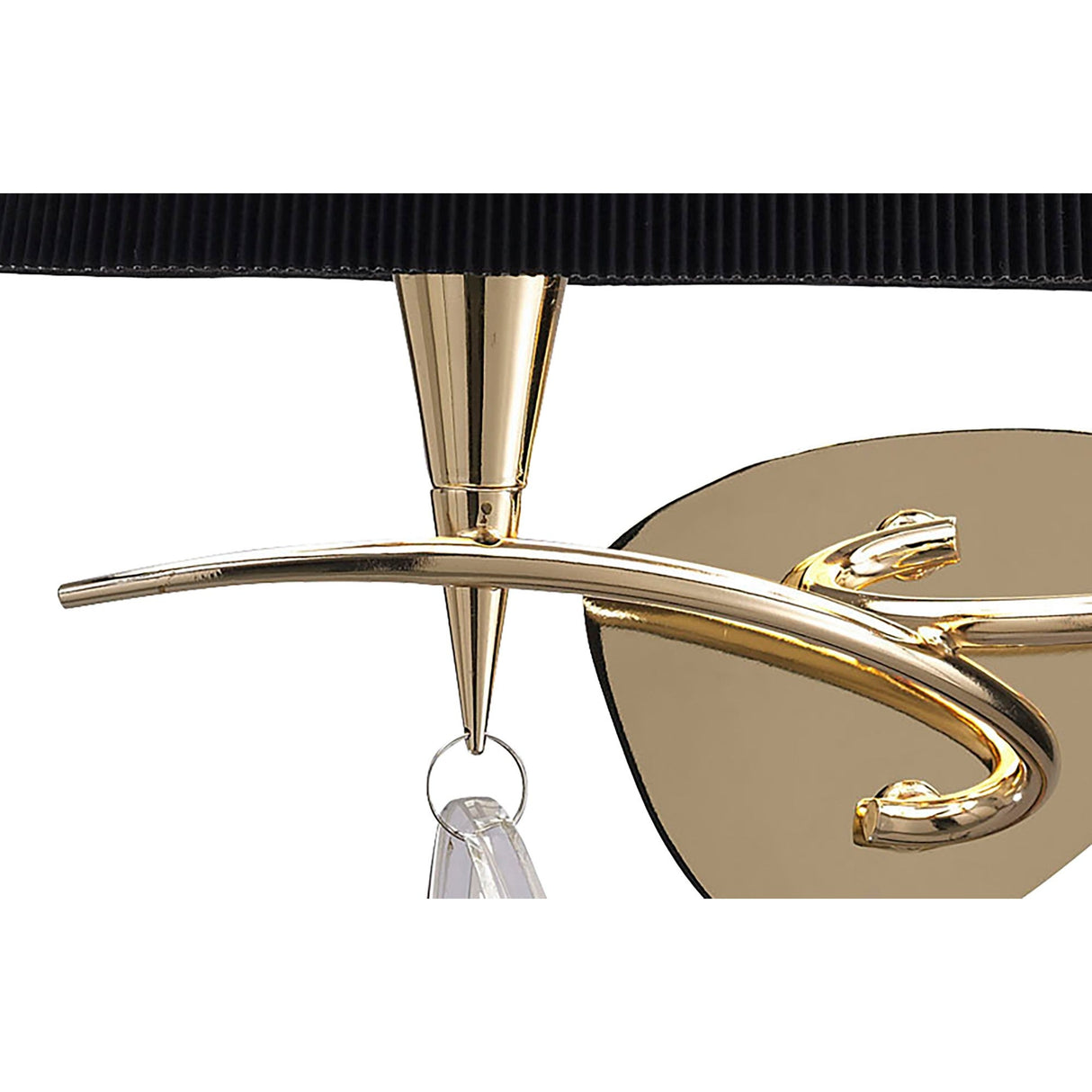 Mara 2 Light Wall Light With Switch - Gold With Black Shade