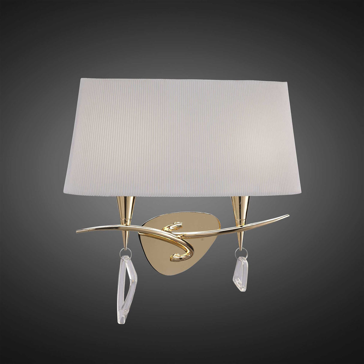 Mara 2 Light Wall Light With Switch - Gold With Ivory White Shade