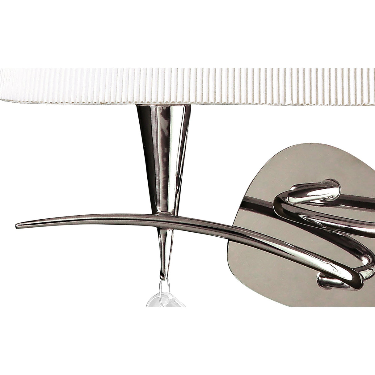 Mara 2 Light Wall Light With Switch - Chrome With Ivory White Shade