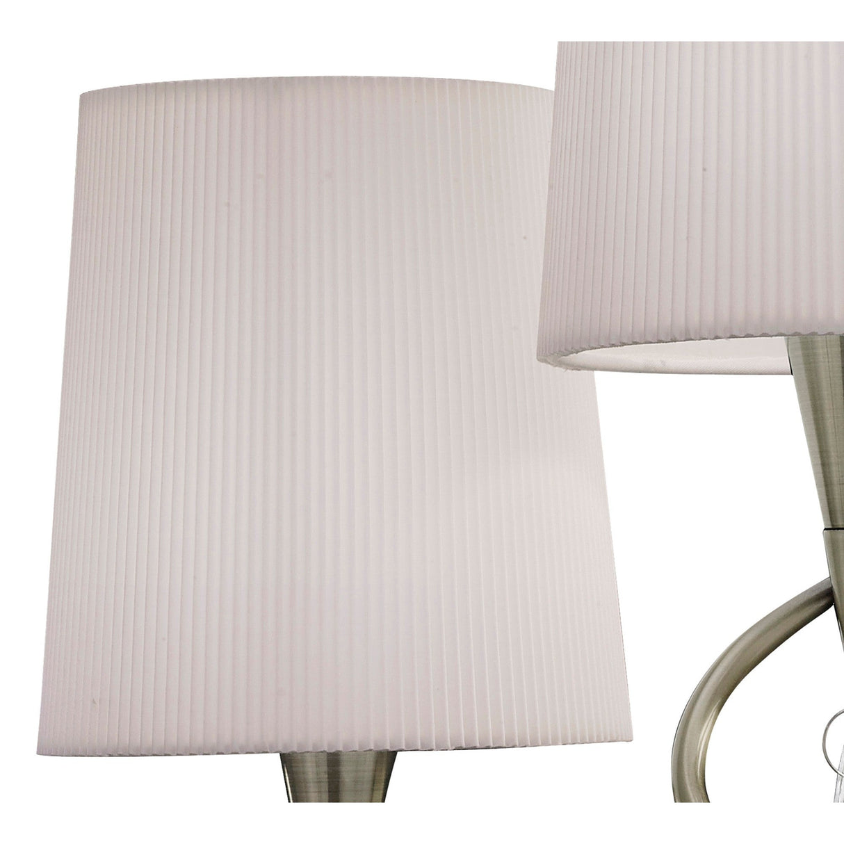 Mara 2 Light Table Lamp - Brass With Ivory White Shades