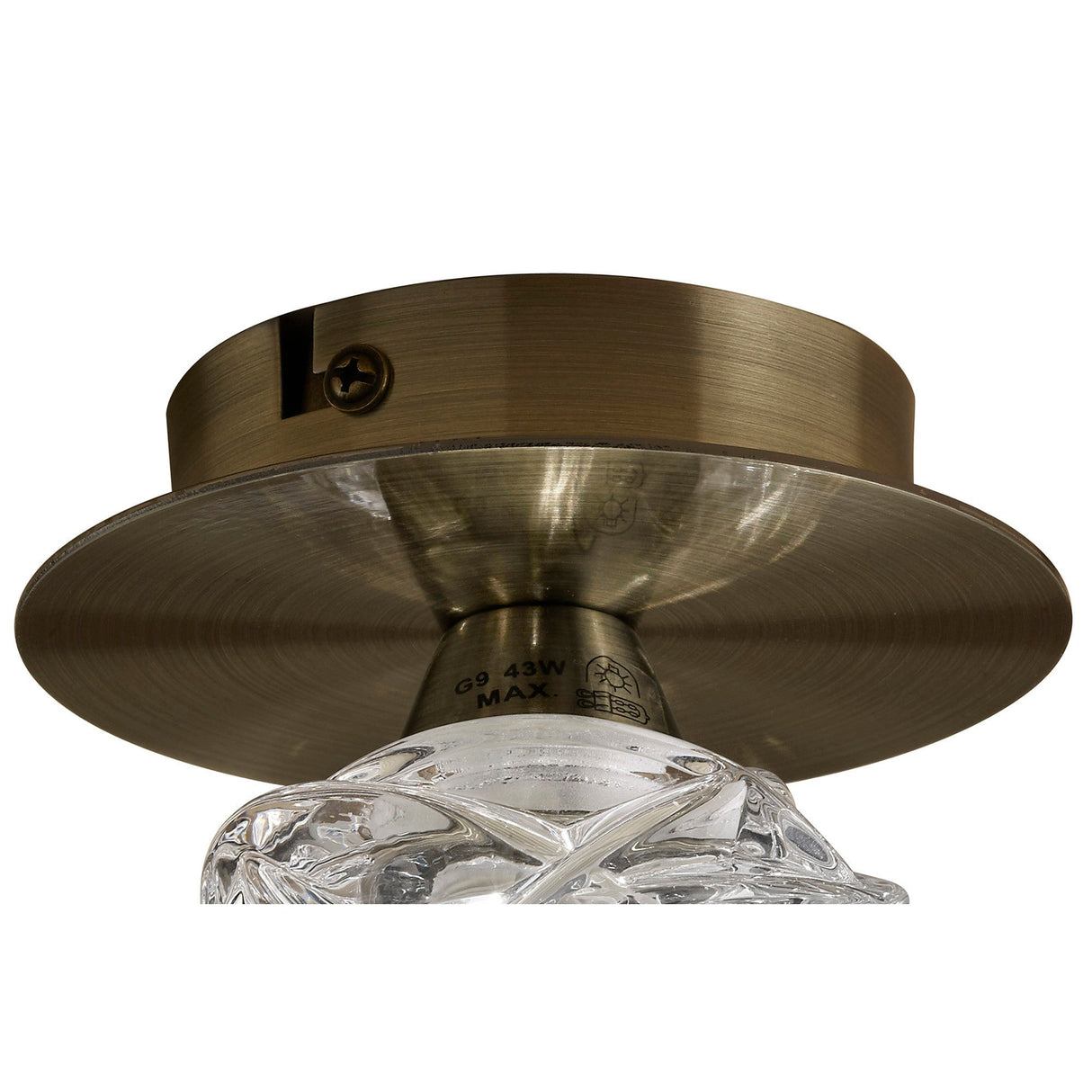 Maremagnum 1 Light Flush Ceiling Light - Antique Brass