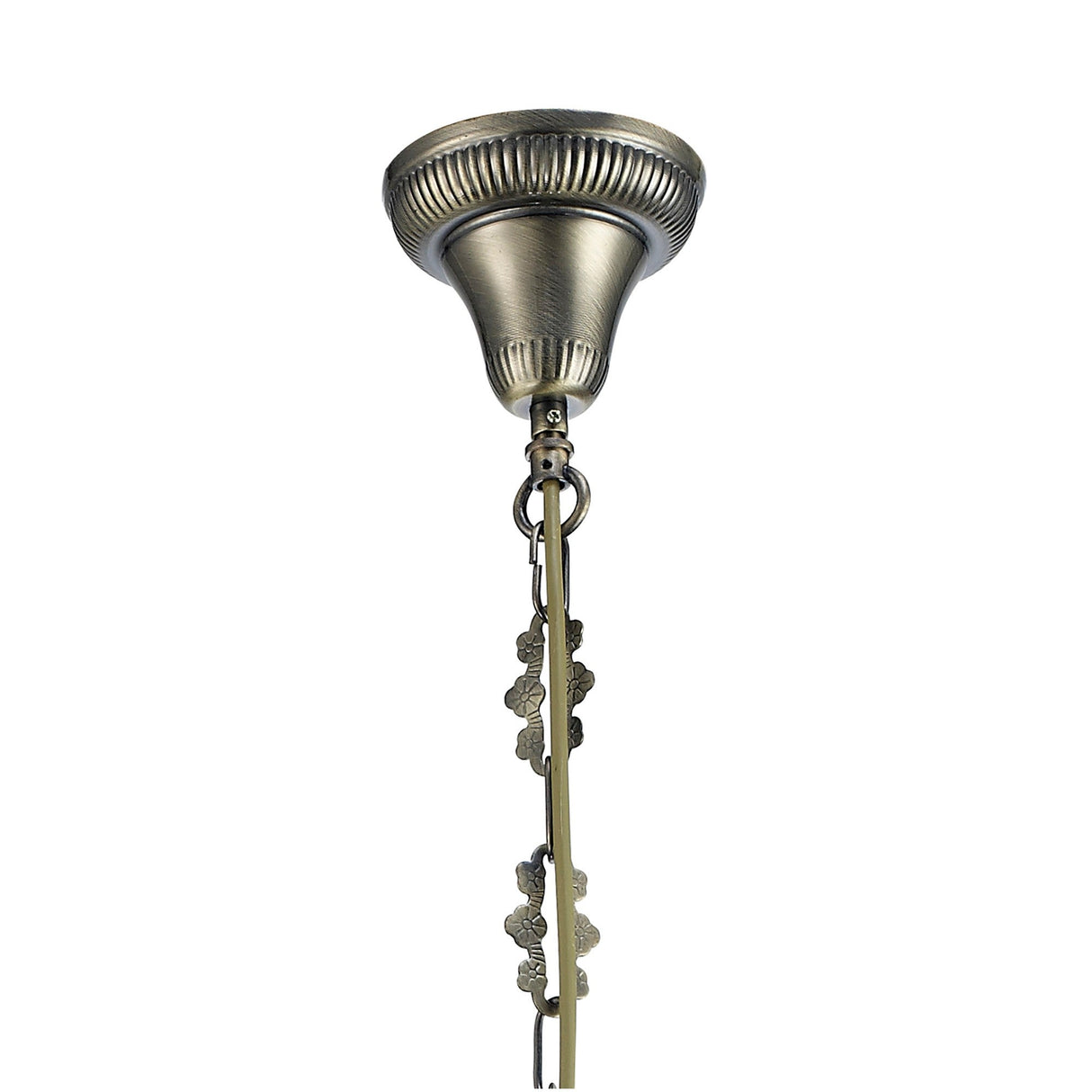 Marisa 24cm 1 Light Crystal Pendant Light - Antique Brass & Amber