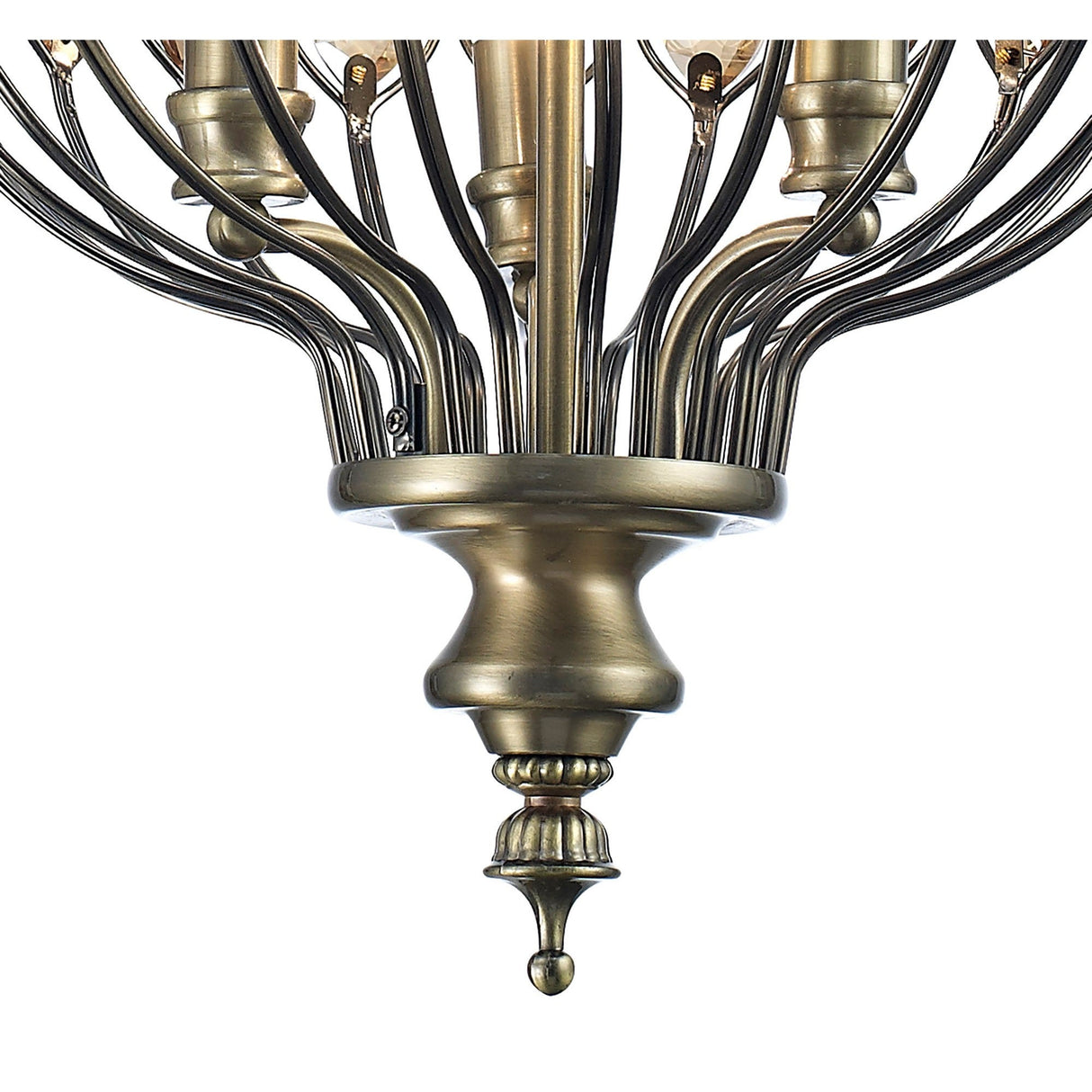 Marisa 3 Light Crystal Pendant Light – Antique Brass