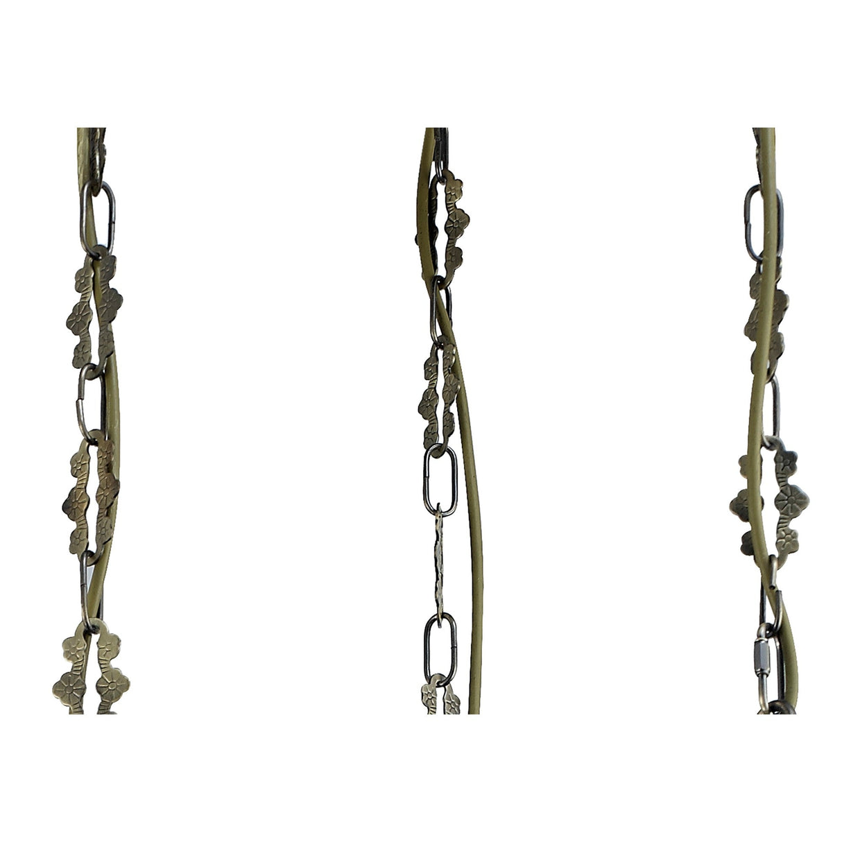 Marisa 3 Light Crystal Cluster Pendant Light - Antique Brass & Amber