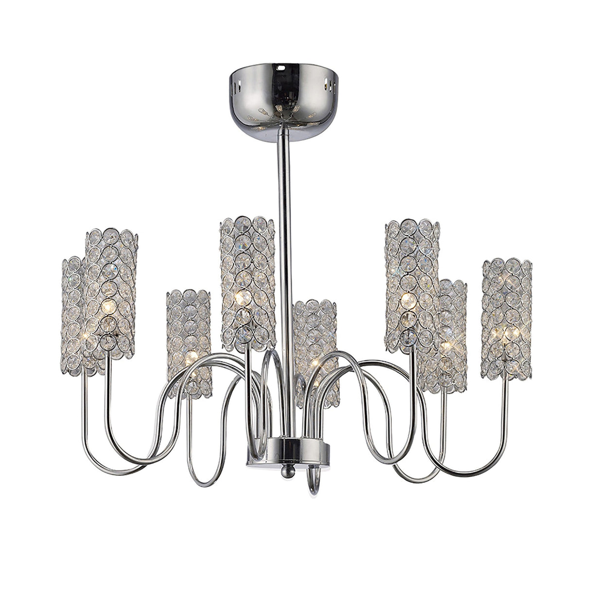 Martina 55cm 8 Light Crystal Chandelier - Polished Chrome