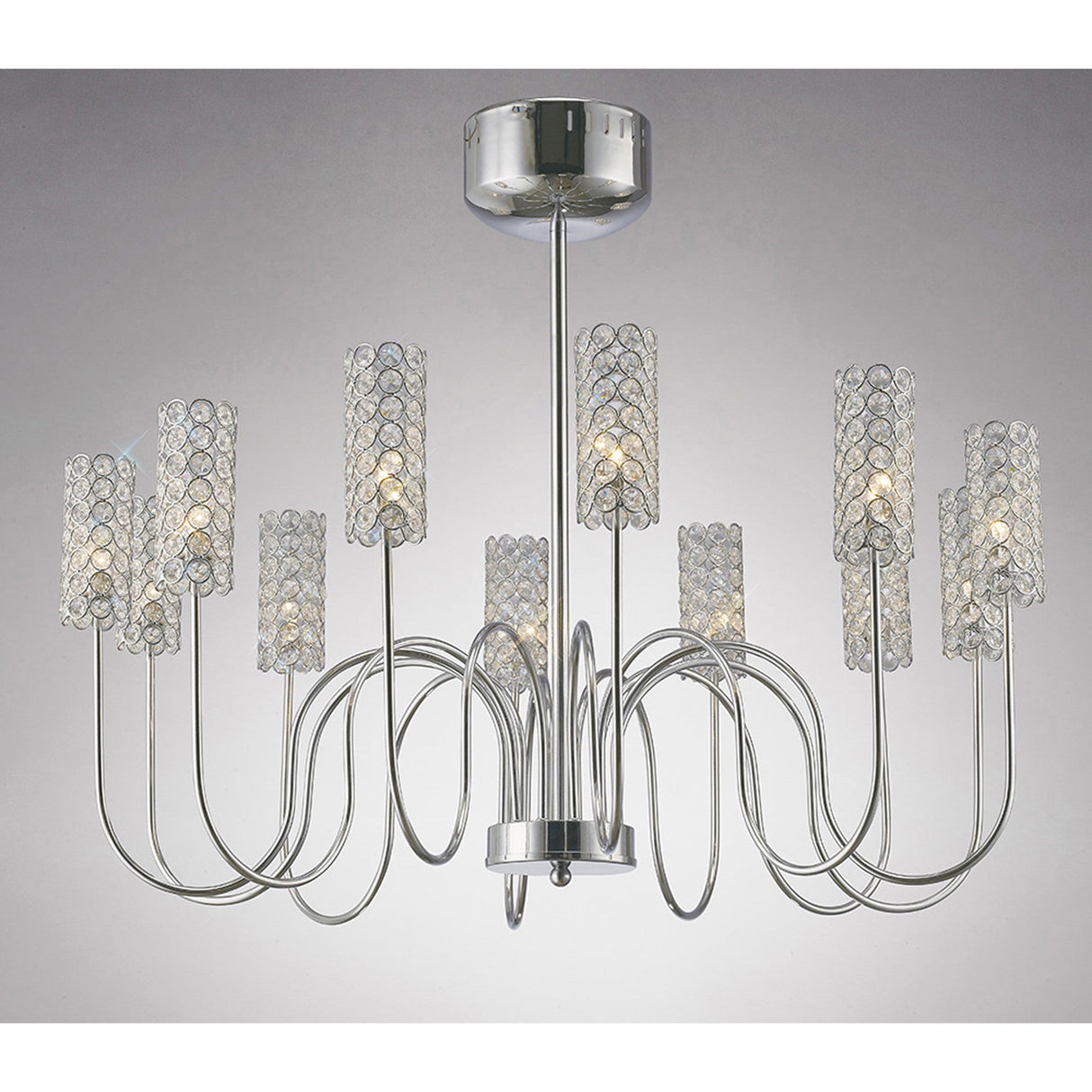 Martina 78cm 12 Light Crystal Chandelier - Polished Chrome