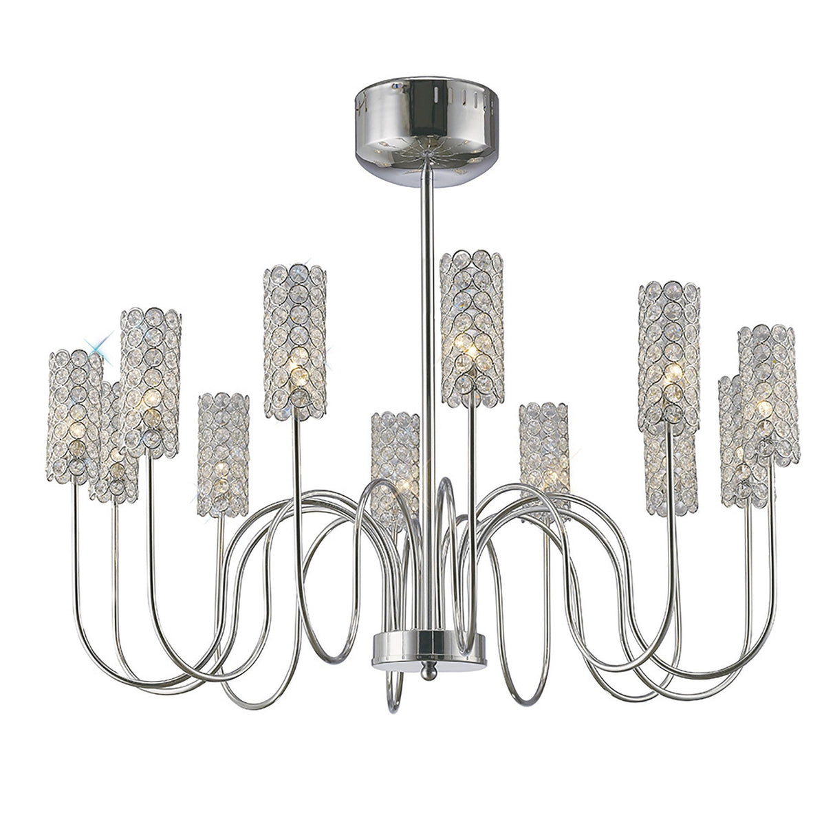 Martina 78cm 12 Light Crystal Chandelier - Polished Chrome